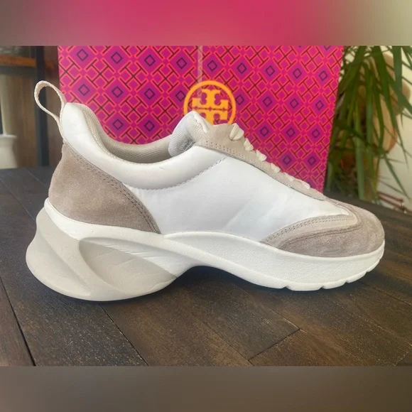Tory Burch Cream and Tan Athletic Shoes - Picture 2 of 7